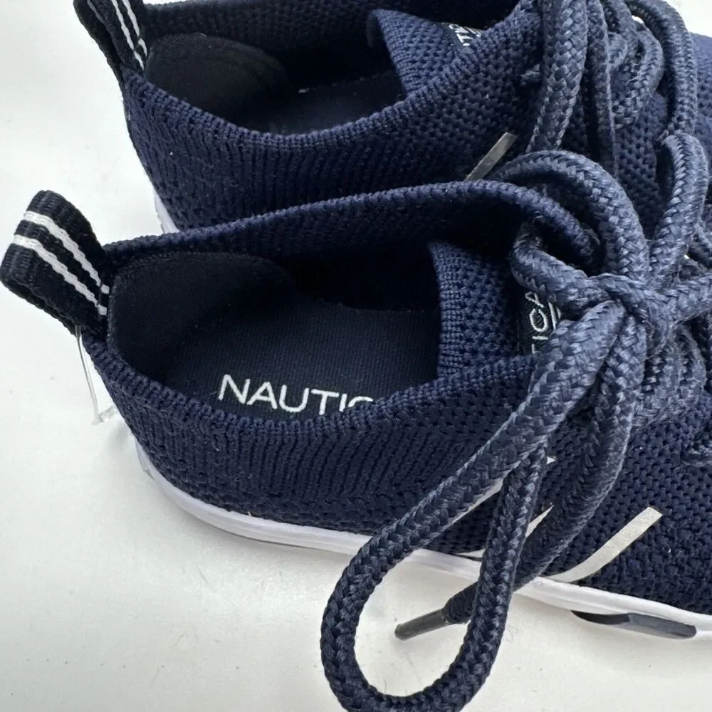 Baby Toddler Boys Size 5 NAUTICA Navy Blue Lace Shoes Breathable Sailboat